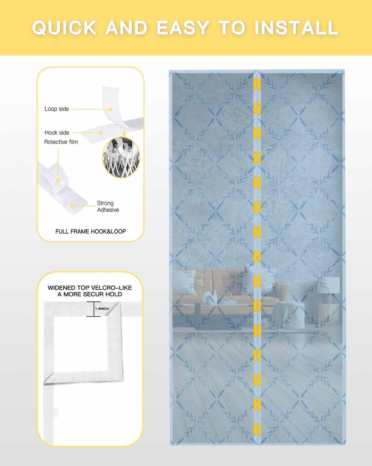 Amazon.com: Ocean Blue Screen Door Mesh, Magnetic Screen